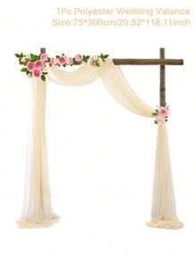 1/2 piezas Cortina de gasa champagne de 75*300/600/800 cm, tela de fondo para decoración de boda, fiesta de cumpleaños, baby shower, ceremonia nupcial, recepción, arco de boda, escaleras, respaldo de silla, regalo del día de San Valentín