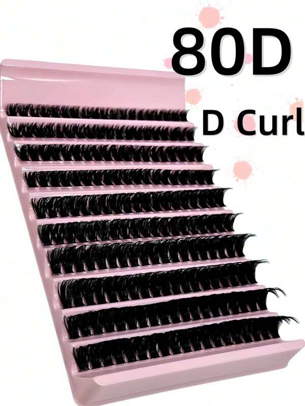 200pcs D Curl DIY Eyelash Cluster,80D Cluster Eyelashes, 0.07mm D Curl 8-16mm Mixed Natural Eyelash Extensions, Super Thick And Lengthening Cluster Eyelashes, Curly Single Eyelashes, Thin And Lengthening Eyelashes,Lengthening And Cartoon-Like Appearance Eyelashes, Suitable For Beginners At Home200pcs Extra Thick False Eyelashes, 200pcs Large Capacity