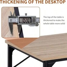 Computer Desk,39.4 Inches Home Office Desk Writing Study Table Modern Simple Style PC Desk With Metal Frame,Nature - Nature - 查看 4