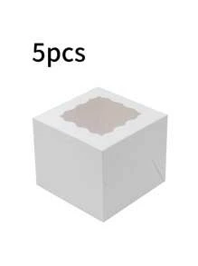5pcs/10pcs Heart Window Wavy Edge Cake/Pastry/Chocolate/Cookie Gift Boxes, Suitable For Birthday, Party, Wedding - Paper - View 16