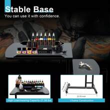 YUNRUX Pro Tattoo Workstation Tattoo Mobile Work Station Tattoo Workstation Table Height Adjustable Tattoo Accessories Armrest Black - Black - View 3