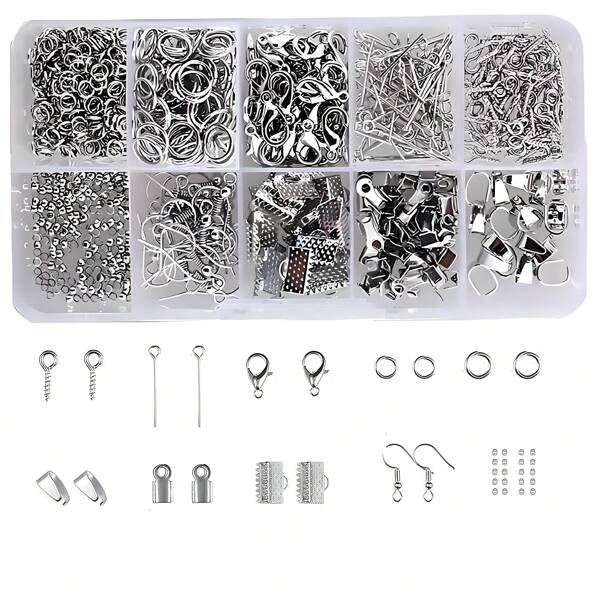 580-delige sieradenmaakset, oorbellen- en kettingaccessoires, sieradenreparatieset, geschikt voor volwassenen en beginners.