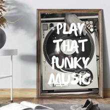 1pc Play That Funky Music Wall Art Picture Retro Style Canvas Prints Paintings Music Poster Bar Cart Decor Decor For Bedroom, Living Room, Or Office Aesthetic Apartment Decor No Framed Or Framed - Multicolor - View 1