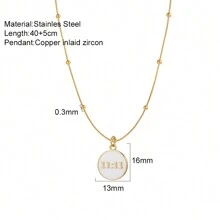 1pc Personalized Necklace With Demon Eye, Sunflower, Bee, Angel Pendant, Orange "Lucky" Golden Heart Pendant, Cross Pendant, Stainless Steel Jewelry For Women