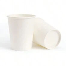 9盎司一次性派對用紙杯，多色紙質飲水杯，適用於水、果汁、咖啡或茶，完美適用於婚禮、派對、野餐、燒烤、旅行和事件 - 白色 - 查看 5