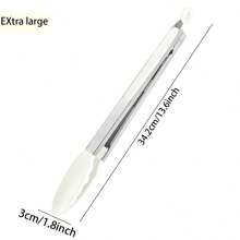 1 包 9 英寸和 12 英寸厨房钳，优质硅胶不粘不锈钢烧烤烹饪烧烤锁定食物钳