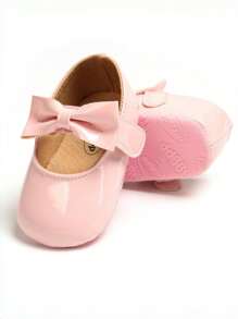 Zapatos rosas para bebé de la marca Yibubu, zapatos de princesa con lazo para niñas bebés, primeros pasos para bebé, sandalias de y suela blanda para recién nacidos, zapatos planos