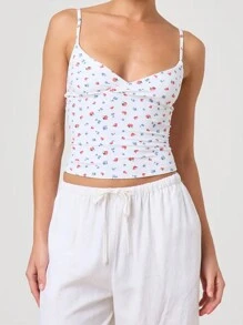 Women's Y2k Cami Tops Summer Sleeveless Slim Fit Camisole Cute V Neck Open Back Crop Tops Casual Going Out Tank Tops Streetwear - 藍色 - 查看 1