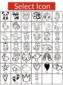 LICVIC 1pc Custom Name Thread-Shaped Signature Stamp For Kids, Back To School Supplies For Kids,Cartoon Pattern Name Stamps Personalized, 100 Stickers+1 Stamp, DIY Customized Cartoon Self Inking Name Stamp, Stamps For Signing Name