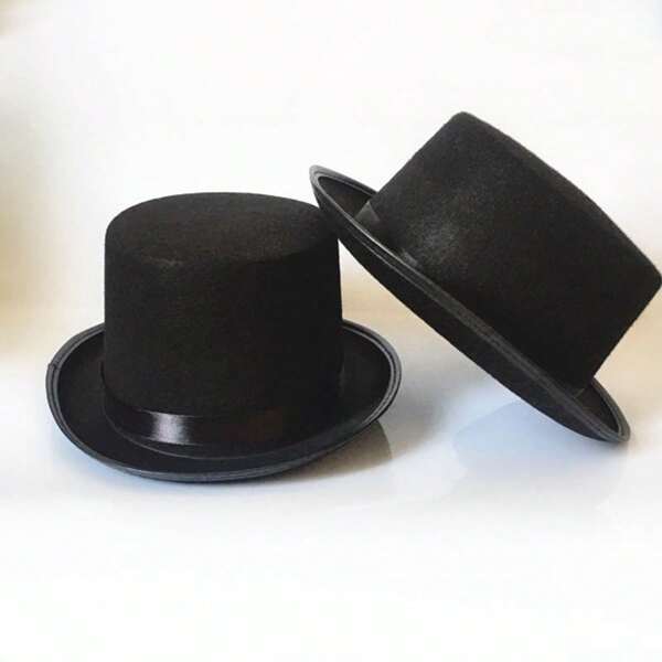 1/2/3pcs Black Magician Hat, Magic Trick Top Hat For Party Performance, Children's Day Magic Show