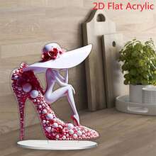 Valentine's Day High Heels Lady Decorations 2D Flat Acrylic Table Top Decor Office TV Cabinet Desktop Decoration Ornaments