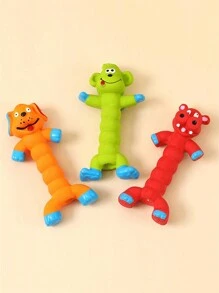 Dog Chew Toys Monkey Hippo Shaped Rubber Pet Squeaky Toys For Small Medium Large Dogs Resistant Bite Grinding Teeth Dog Sound Toys