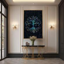 Celtic Butterfly Design On Dark Background Large Wooden Framed Wall Art Home Decor Canvas Painting- For Bedroom, Bathroom, Living Room, Office, Kitchen, Holiday Gift- 1pc