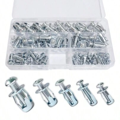 20/48/90 件优质花瓣螺母套装 - 耐用碳钢，防锈，使用钳子轻松安装，适用于石膏板和空心墙上的安全家居装饰和建筑项目