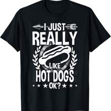 I Just Really Like Hot Dogs T-Shirt - màu đen - Xem 1
