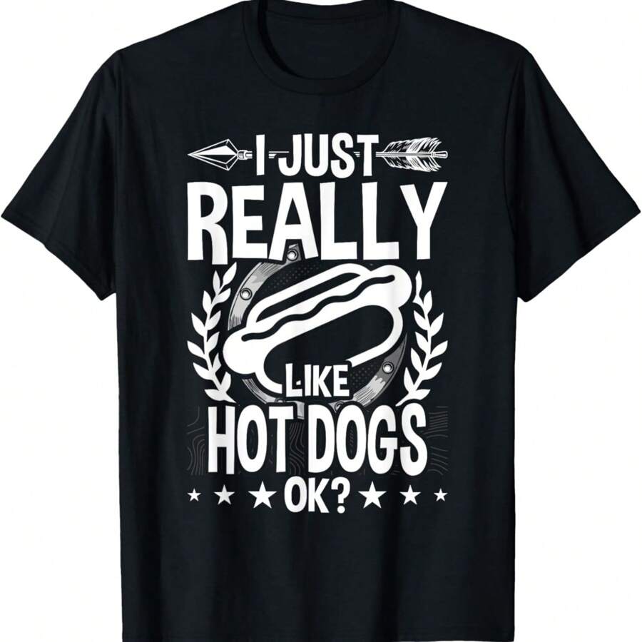 I Just Really Like Hot Dogs T-Shirt - màu đen - Xem 1