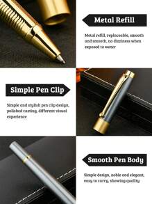 1pc Custom Engraved Text Ballpoint Pens Personalized, Customized Name Ballpoint Pen, Personalized Engraving Pen, Customizable Nice Pens For Writing, Best Bosses Gift, Gifts For Writers, Lawyer Gifts For Men, Gold Pen, Men Office Gifts, Cool Ballpoint Pens, Ornamental, Reusable, Vintage,Smooth Writing Pen,New Job, Office Supplies