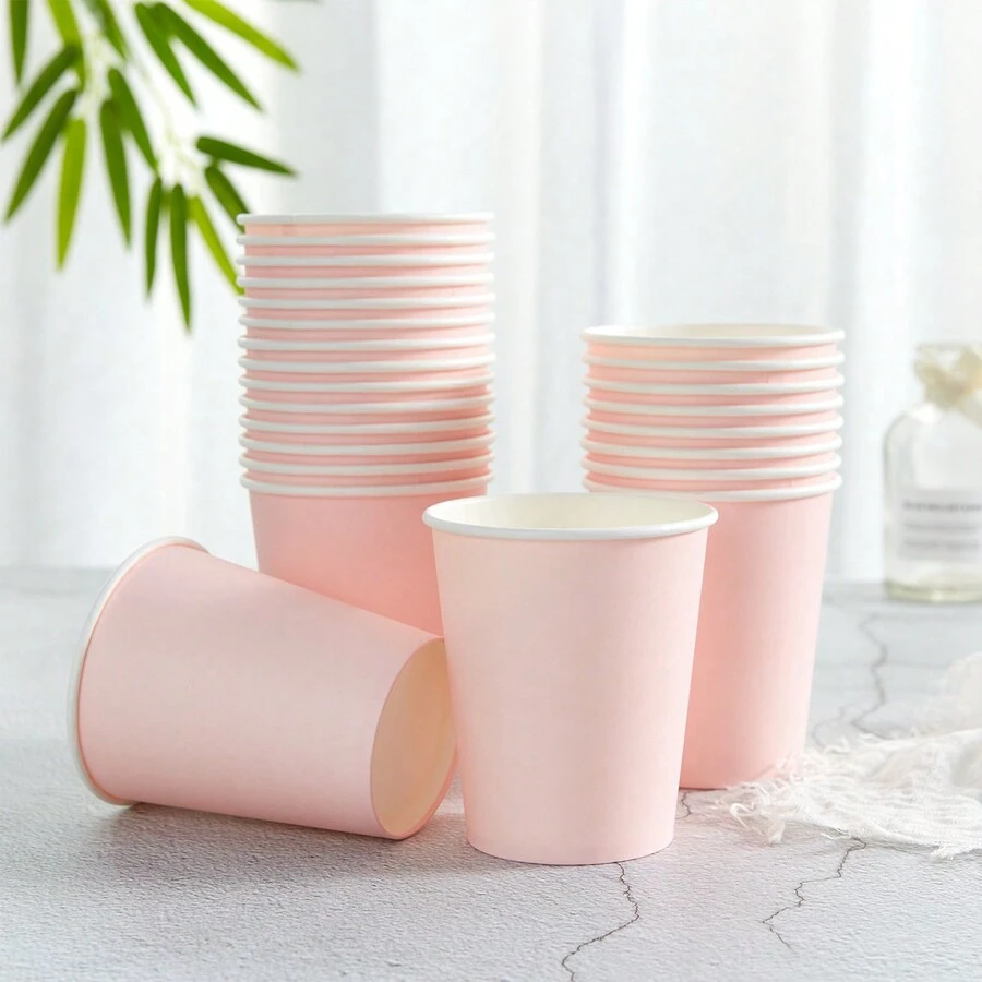 Vasos de papel desechables para fiesta de 9 oz, vasos de colores múltiples para agua, jugo, café o té, ideal para bodas, fiestas, picnics, barbacoas, viajes y eventos