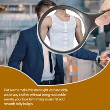 Men Tummy Control Slimming Body Shapewear Gynecomastia Compression Vest Zip Up Shirt Tank Tops Solid Zipper Sports Tank Tops Undershirt - White - View 6