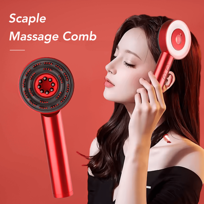 电动头皮按摩器梳，头部放松，二合一 USB 可充电便携式精油涂抹梳，带 3 种按摩模式，适合家庭使用/所有发质 - 节日完美礼物