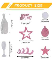 1 confezione Coriandoli per compleanno rosa, oro rosa, argento, coriandoli a forma di stelle con scritto "Buon compleanno" per torte, palloncini e decorazione di feste di compleanno, matrimoni, anniversari, baby shower, adatti per decorare tavoli e ambienti.