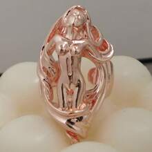 1pc Nude Girl Pendant Ring, Unique European & American Style Open Finger Ring, Christmas, New Year, Valentine's Day Holiday Gift - Antique Silver - View 11