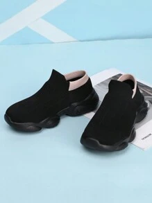 经典儿童袜子鞋，男童透气休闲运动鞋，青少年新款一脚蹬轻便软底步行鞋