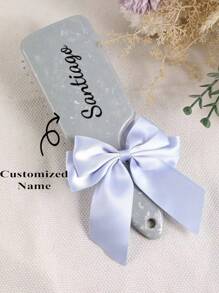 1pc Customizable Name Square Air Cushion Hair Brush With Scalp Massage - ABS Plastic, Suitable For All Hair Types, Comes With Bow Ribbon - Perfect Gift For Women And Men, Hair Brush Gifts Birthday Graduation - Multicolor - View 7