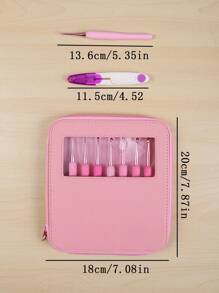 1 Set Pink Ombre Soft Handle Crochet Hook Kit, Knitting Tools