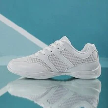 White Cheer Shoes Girls Cheerleading Shoes Women Jumping Tumbling Exercise Aerobic Fitness Dance Training Sneakers