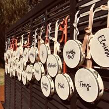 Tamburello da matrimonio (confezione da 1) - strumento a percussione portatile con sonagli in metallo, perfetto per matrimoni, proposte di matrimonio e festeggiamenti di festa - possibilità di scrivere il proprio messaggio, regali estivi per compleanni, articoli per la scuola, decorazione camera