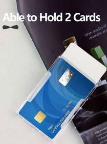 2pcs Minimalist Solid Color Transparent Lanyard ID Card Holders With Clips, Suitable For Work ID, Student ID, Teacher ID, Key Cards, Driving Licenses, For School, Home And Office Use - Multicolor - View 6