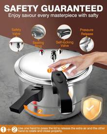 3L/5L Aluminum Pressure Cooker W/Release Valve &Amp, Multiple Protective Devices, Pressure Canner Compatible With Gas &Amp, Induction Cooker