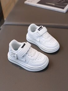 1 Pair Kids Casual Waterproof Sports Shoes, Boys & Girls Baby White Sneakers - White - View 5