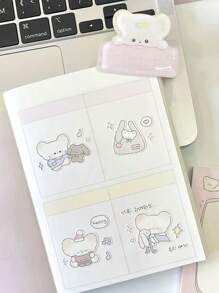 10个装可爱果冻小狗PP夹，适合开学季，双面亚克力，学生账户标签纸PP夹，可用于夹礼物、贺卡、情人节卡片