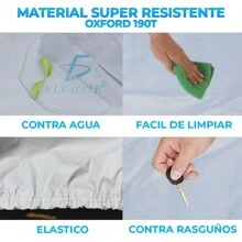Cubierta Funda Protector Impermeable Con Reflectantes 4.9m PARA CARRO - Plateado - Ver 8