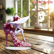 Valentine's Day High Heels Lady Decorations 2D Flat Acrylic Table Top Decor Office TV Cabinet Desktop Decoration Ornaments