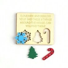 圣诞节捉迷藏游戏 - 仿木，无需电源，适合节日聚会和送礼 - 彩色 - 查看 4