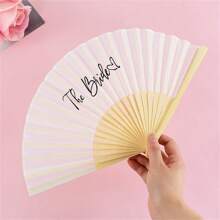 1/5pcs Bride Bridesmaid Hand Fan DIY Blank White Paper Bamboo Folding Fan Outdoor Wedding Party Souvenir Gift Foldable Bamboo Hand Fan Bridal Shower Decor Proposal Gifts