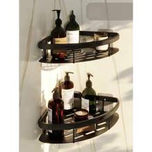 Shampoo Soap Holder Bathroom Adhesive Wall Box Luxury Color Black Bkl Store - Black - View 5