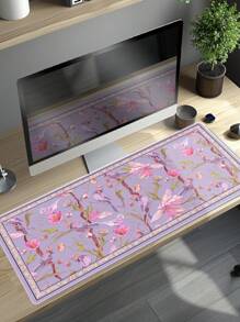 1 件粉色花卉和鸟类图案防滑橡胶游戏鼠标垫，适用于台式电脑/笔记本电脑/办公室使用 - 粉色 - 查看 2