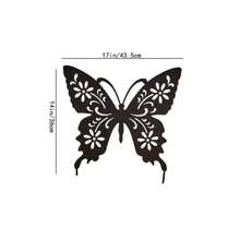 CIFbuy 1 件蝴蝶形金属地插装饰，适用于庭院、花园、草坪等各种户外场景。金属地插装饰，金属花园装饰。 - 黑色 - 查看 8