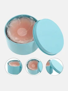 YIYANG 10pcs 6CM Reusable Nipple Stickers, Exquisite Packaging, Strapless Invisible Self-Adhesive Breast Enhancement Nipple Stickers, Women's Underwear And Underwear Accessories - Apricot - View 3