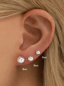 925 Sterling Silver Round Ball Stud Earrings For Women Men, Hypoallergenic  Sterling Silver Tiny Stud Earrings Set Different Sizes 1.5mm 2mm 2.5mm 3mm 4mm 5mm 6mm 8mm