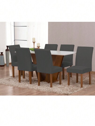 Kit Com 6 Capas para Cadeira De jantar Luxo Malha Gel