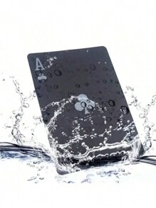 1 Set Of 54pcs Waterproof Playing Cards - Black Waterproof Plastic Playing Cards With Foil Coating - Ideal For Magic, Gambling, Collectors, Valentine's Day/New Year Gifts, Adult Party Games, Holiday Gifts