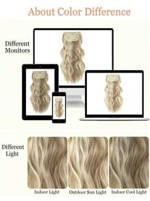 Extensões de Cabelo Clip In 16 polegadas 20 polegadas, 4 peças de extensão de cabelo ondulado de cor loiro escuro com mechas para mulheres