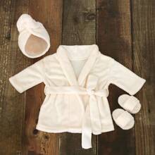 Neugeborenen Fotografie Requisiten Bademantel Outfits Pantoffeln Schal Baby Fotoshooting Requisiten Bademantel Foto Accessoires für Säuglinge Jungen Mädchen Baby Dusche Ostern Geschenke Dinge für Mädchen/Jungen