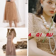 Popular High-Density Polyester Polka Dot Flocked Mesh Fabric, Suitable For Dresses, Undershirts, Headwear, Toys, DIY