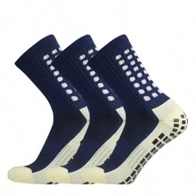 3 Pairs Classic Silicone Football Socks Non-Slip Professional Outdoor Training - Màu xanh hải quân - Xem 3